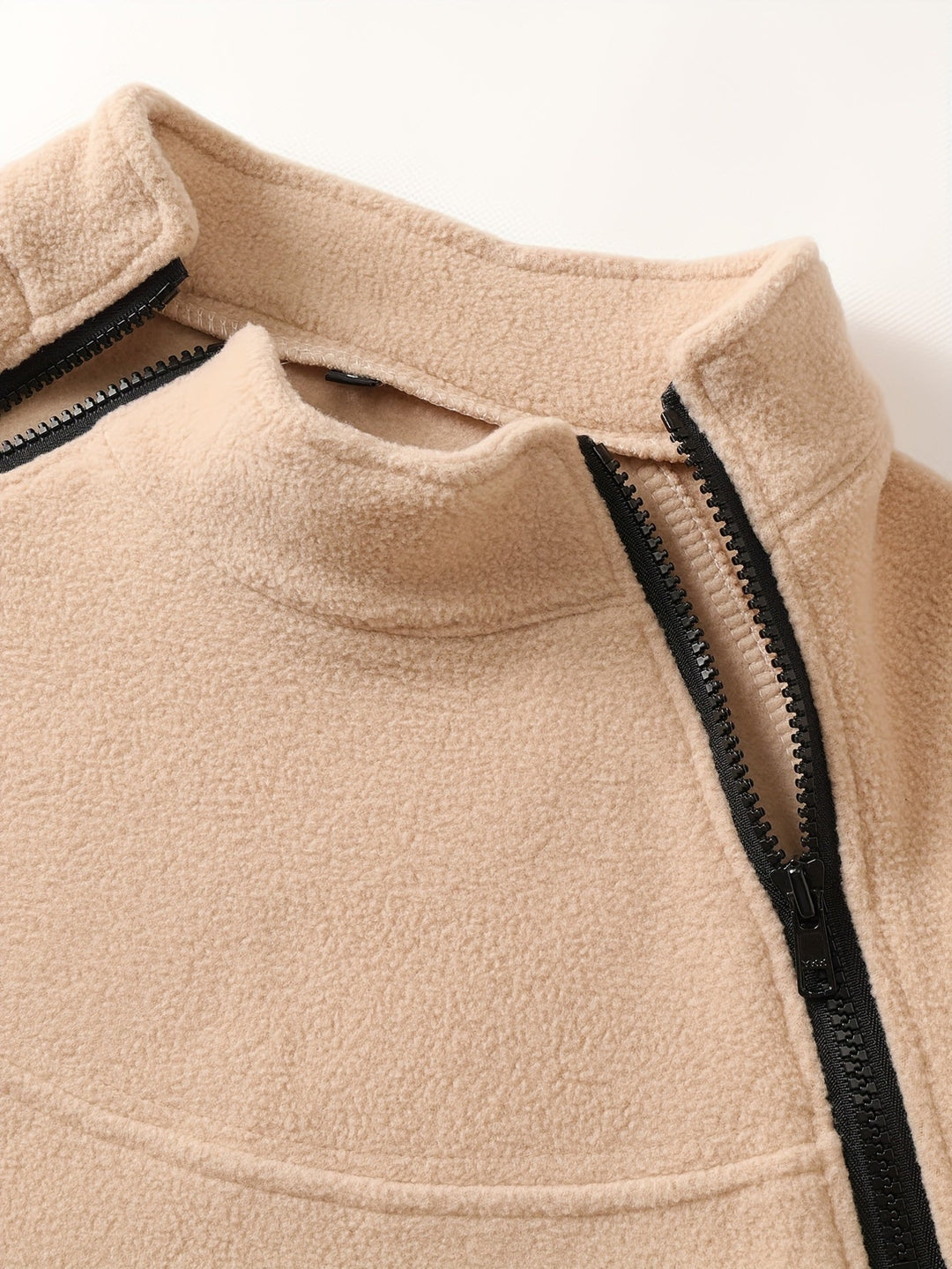 Zip-Detail Mock-Neck Sweater
