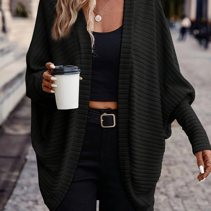 Relaxed Open-Front Cardigan