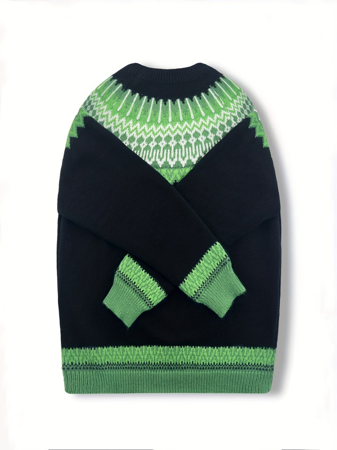 Chunky Jacquard Round Neck Sweater