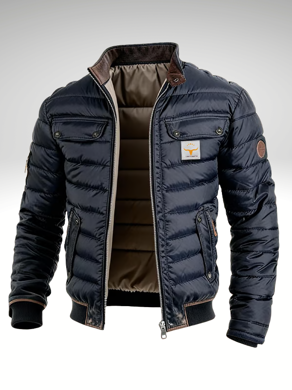 Quilted Stand-Collar Jacket