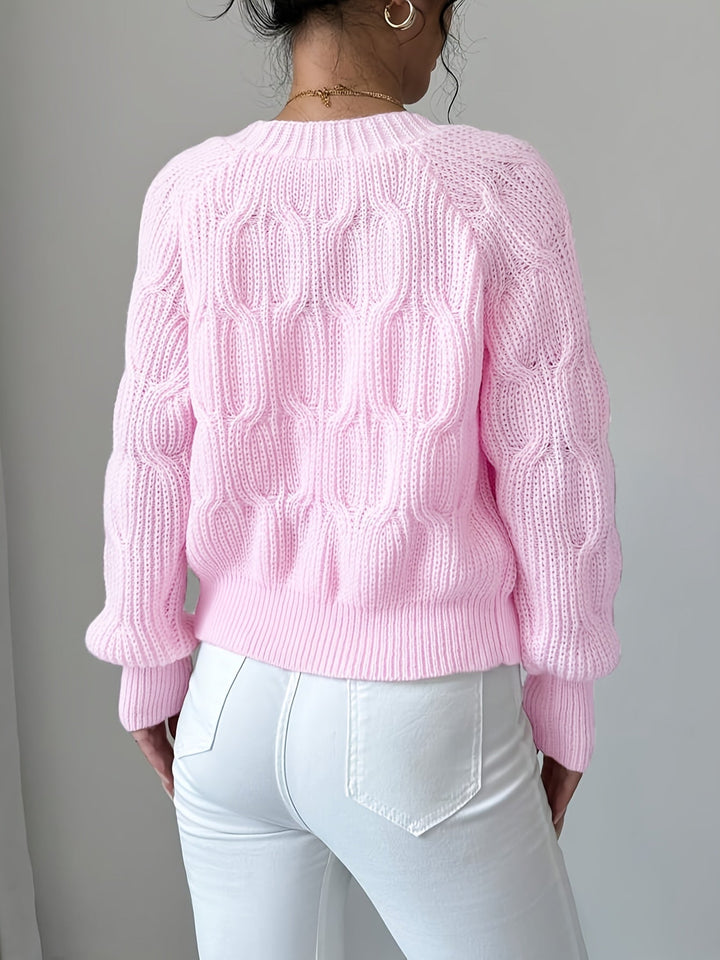 Soft Bow-Detail Long Sleeve Cardigan