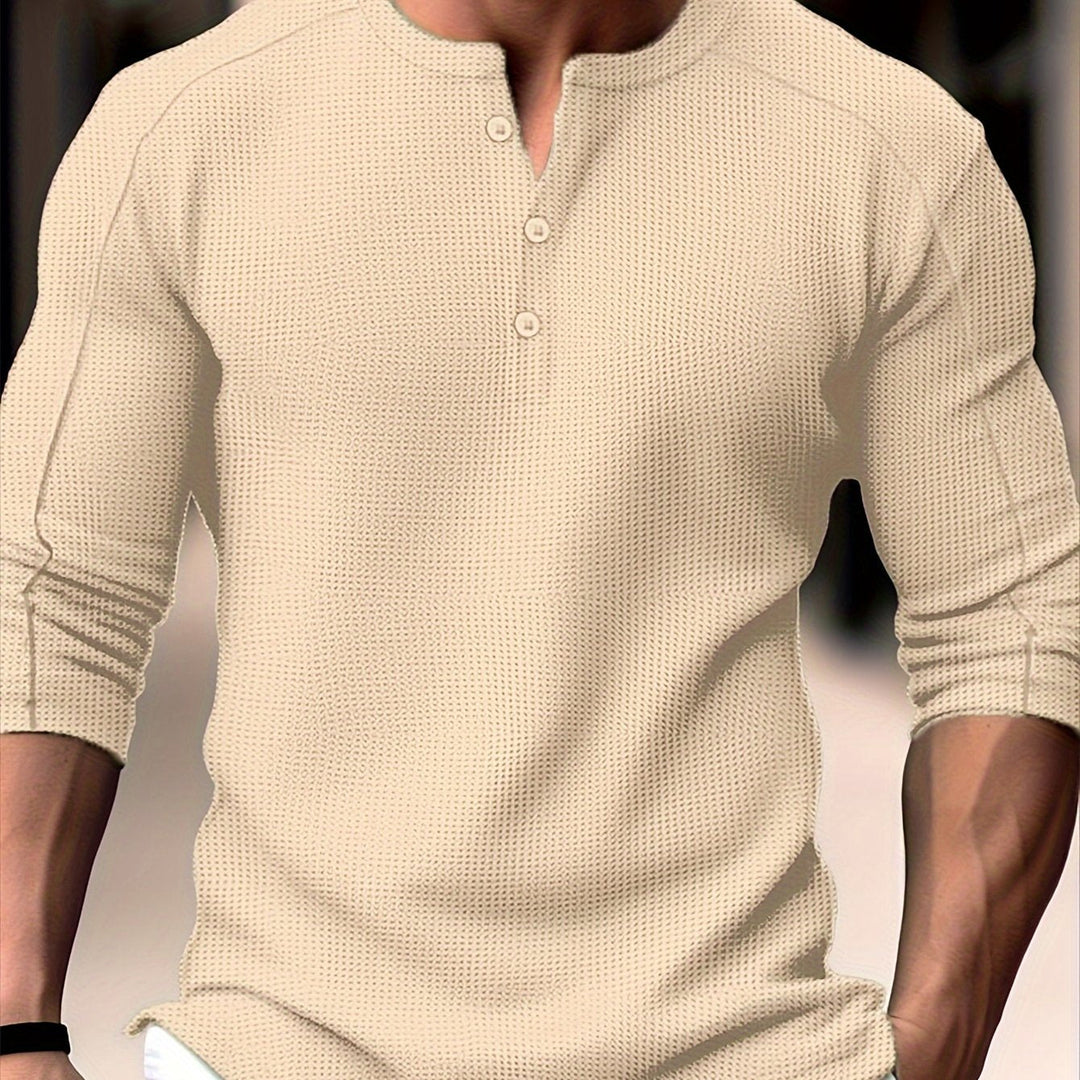 Textured Long-Sleeve Henley