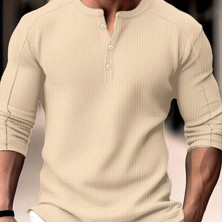 Textured Long-Sleeve Henley