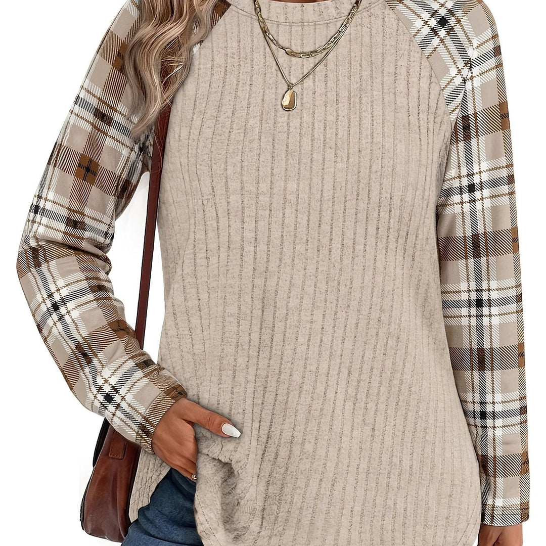 Relaxed Color-Block Long-Sleeve Top