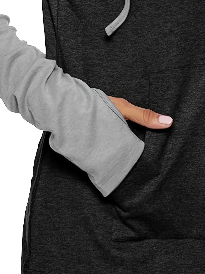 Two-Tone Drawstring Hoodie