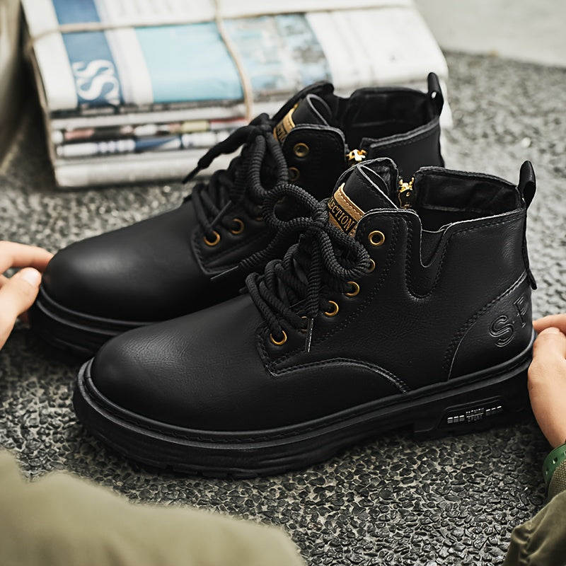Rugged Lace-Up Ankle Boots