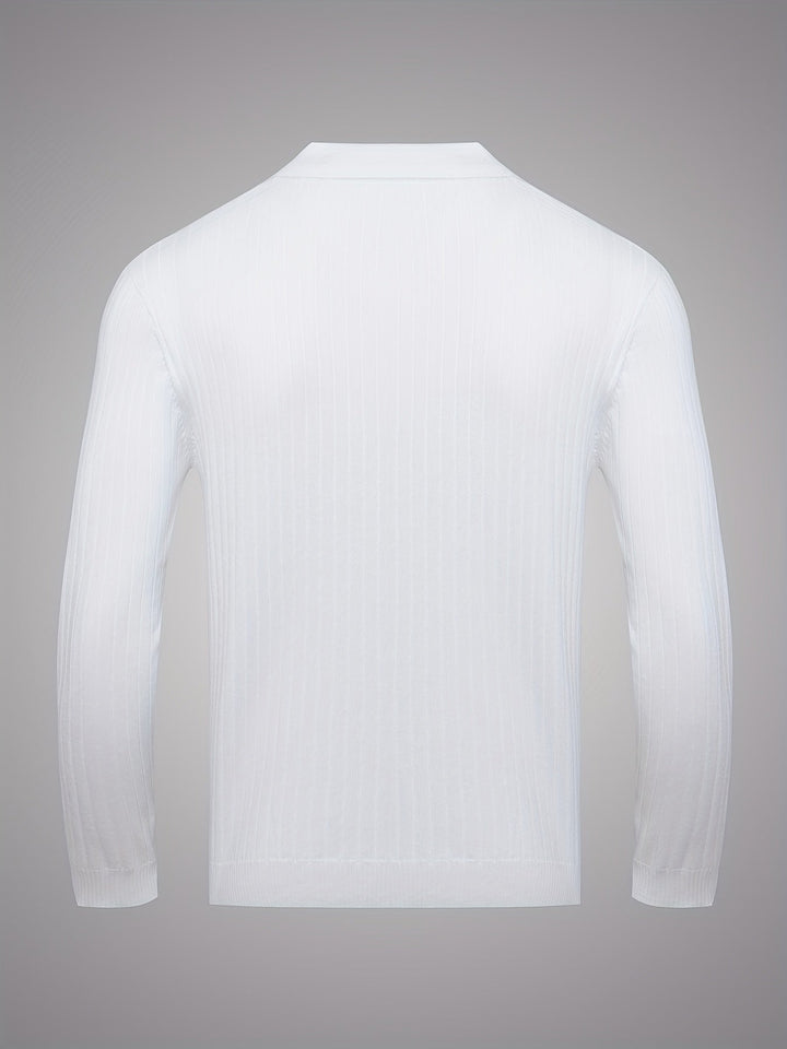 Refined Collared V-Neck Sweater