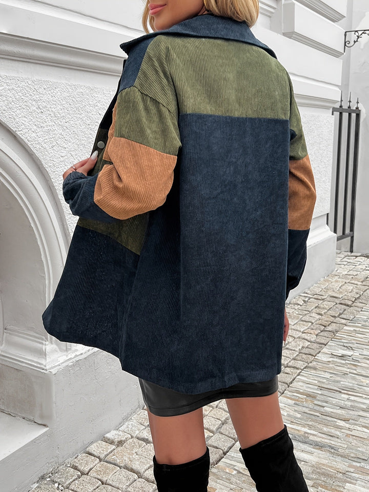 Color-Block Shirt Jacket