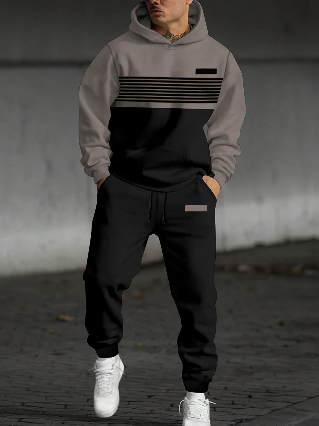 Color Block Hooded Sweatshirt