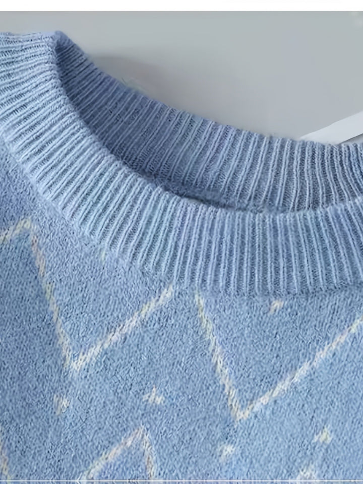 Patterned Crew-Neck Sweater