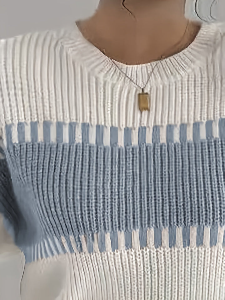 Colour-Block Striped Sweater