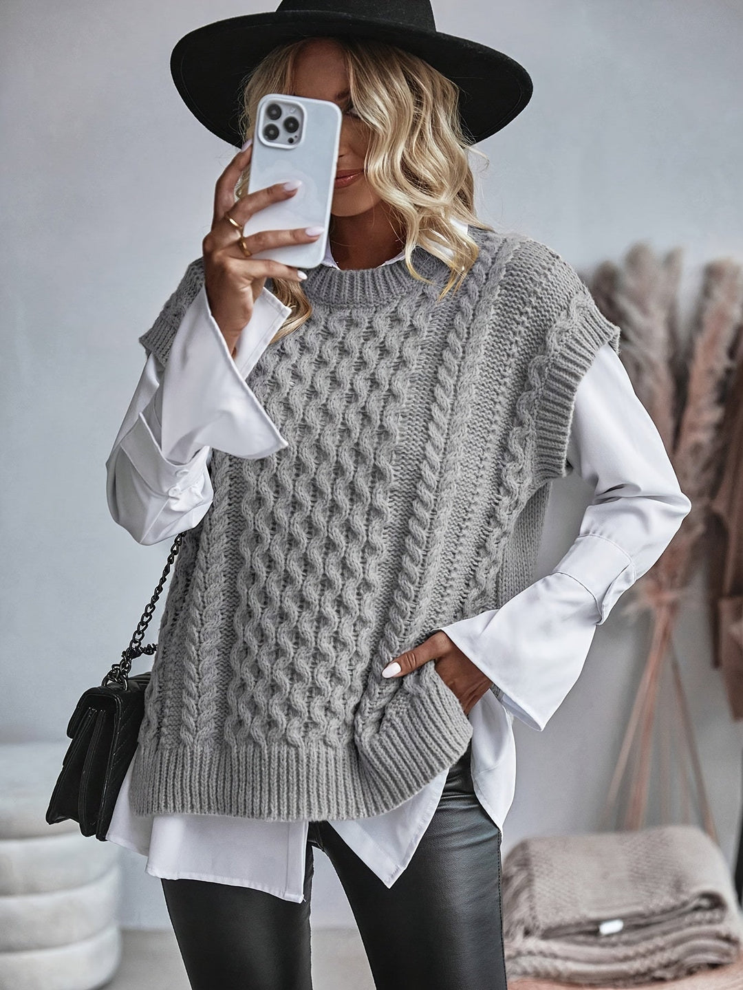 Cable-Knit Sweater Vest