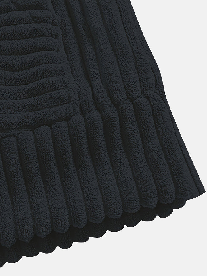 Ribbed Pullover Hoodie