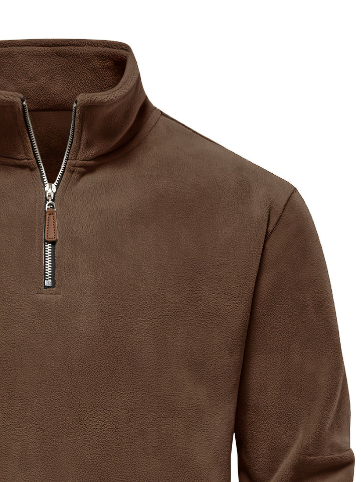 Half-Zip Stand-Collar Pullover