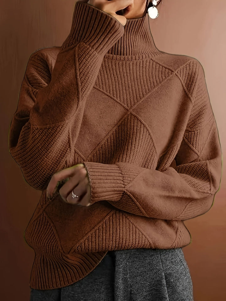 Textured Turtleneck Sweater