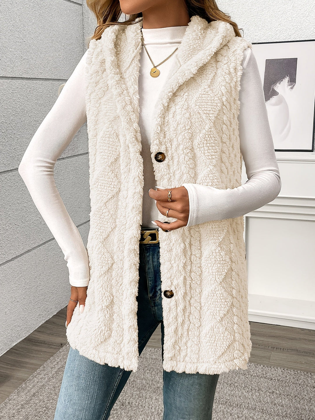 Cozy Hooded Sleeveless Vest