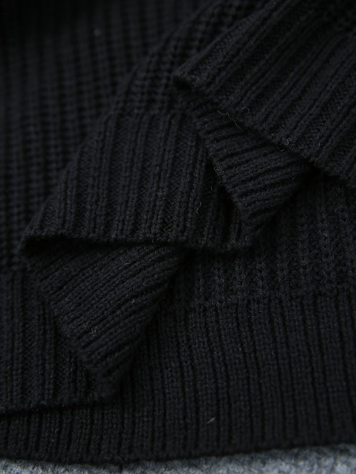 Relaxed Half-Turtleneck Sweater Dress