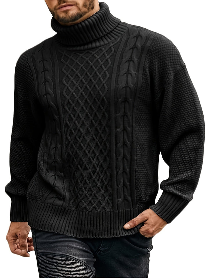 Classic Cable-Knit Turtleneck Sweater
