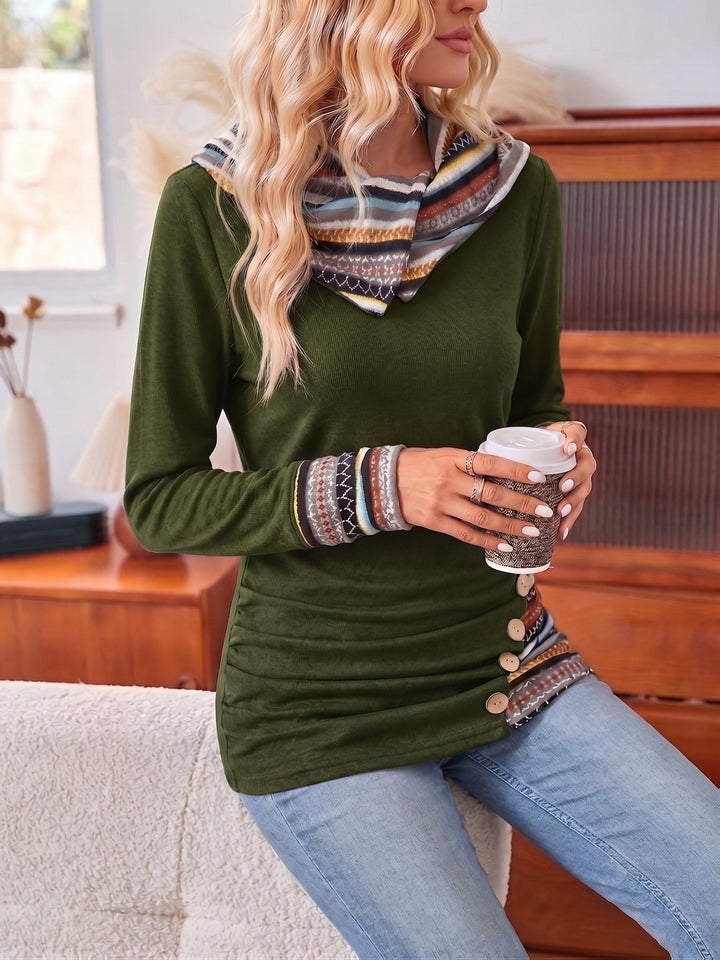 Patterned Patchwork Hoodie