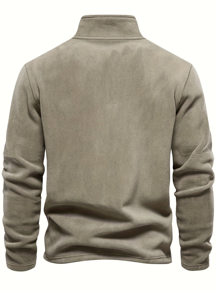 Half-Zip Stand-Collar Pullover