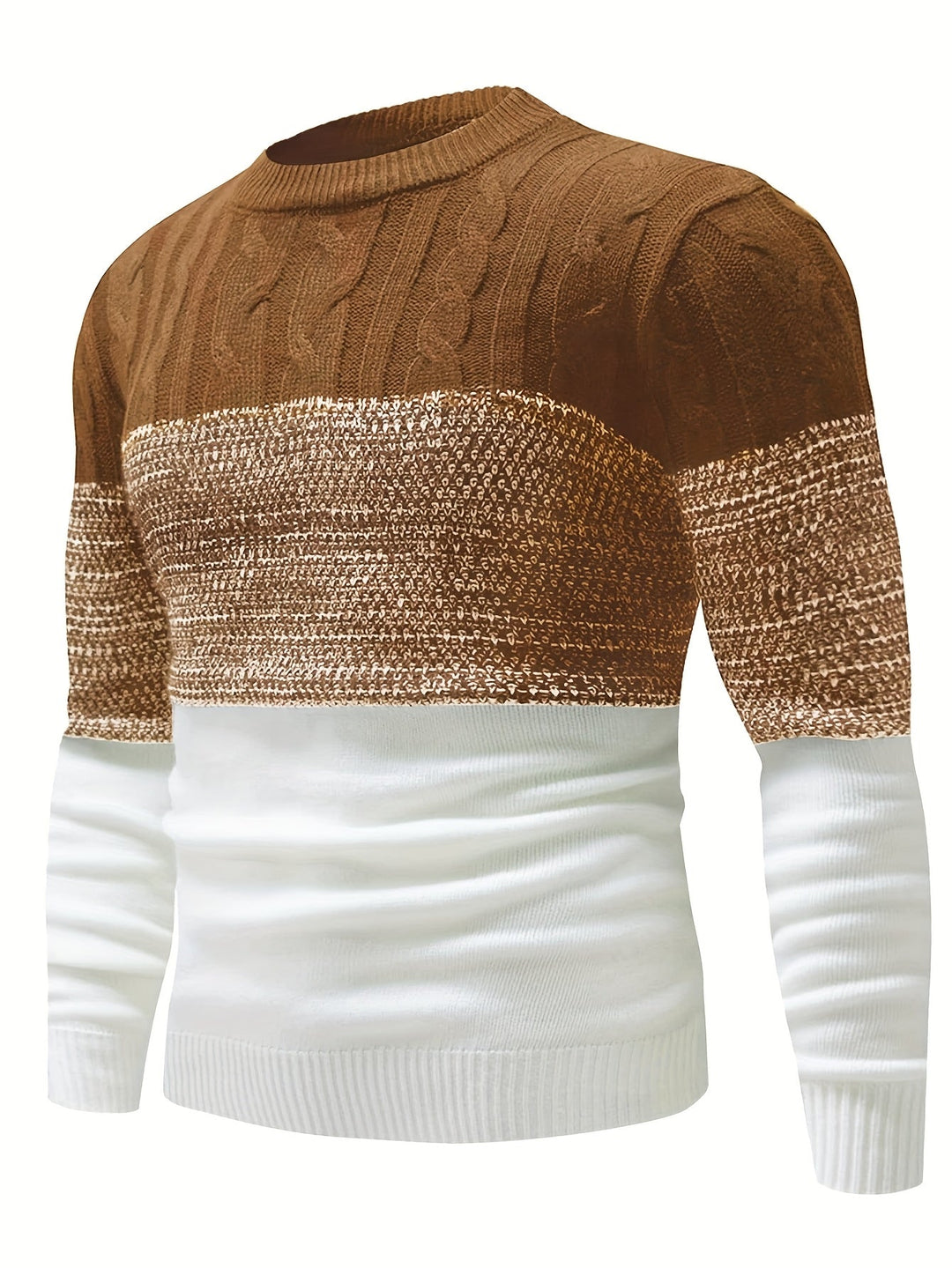 Color-Block Crew Neck Sweater