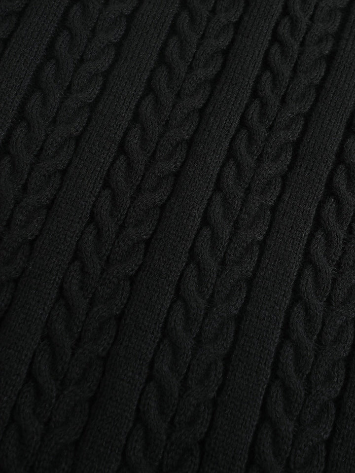 Cable-Knit V-Neck Sweater Vest