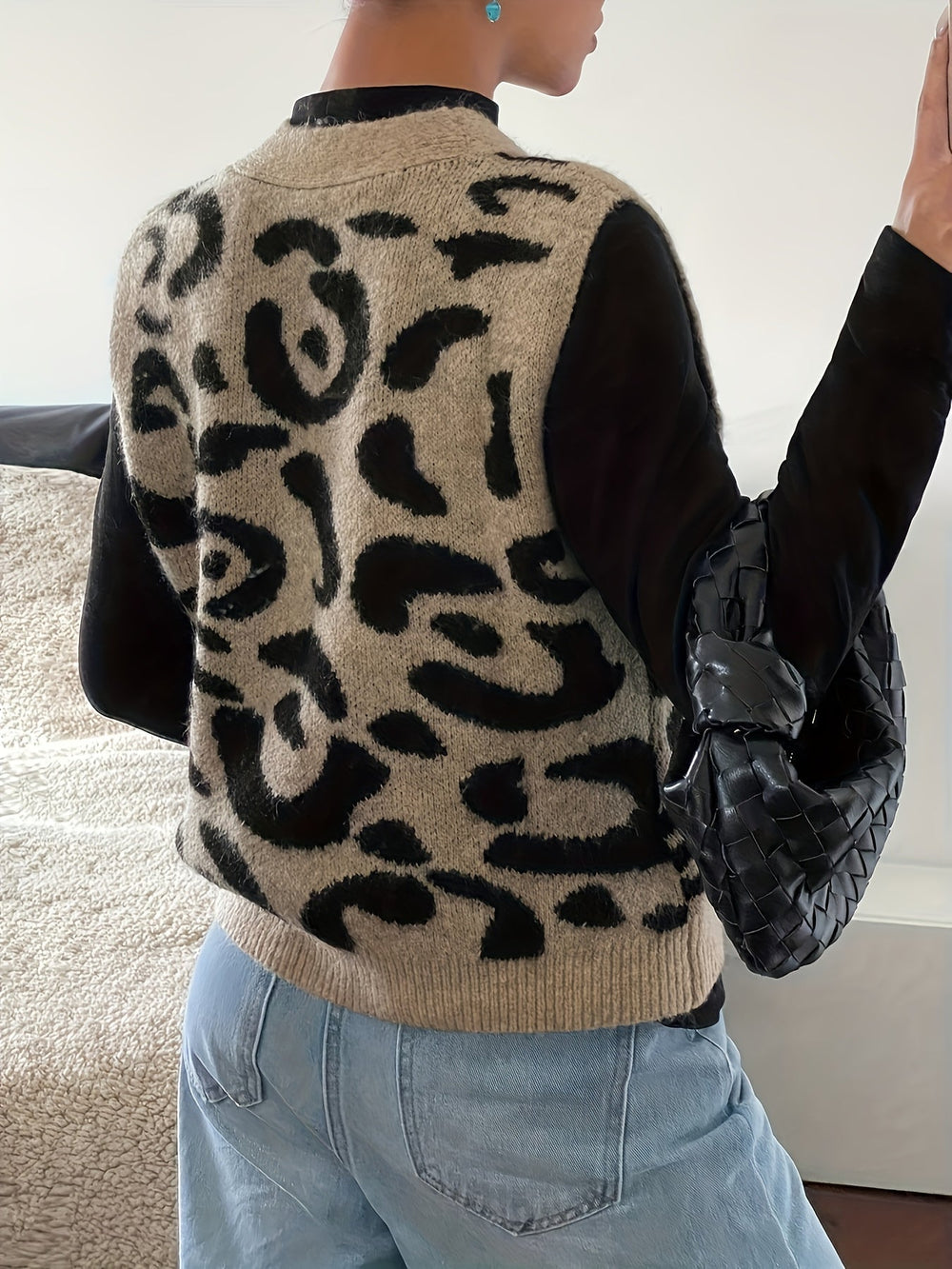 Patterned Button-Front Vest