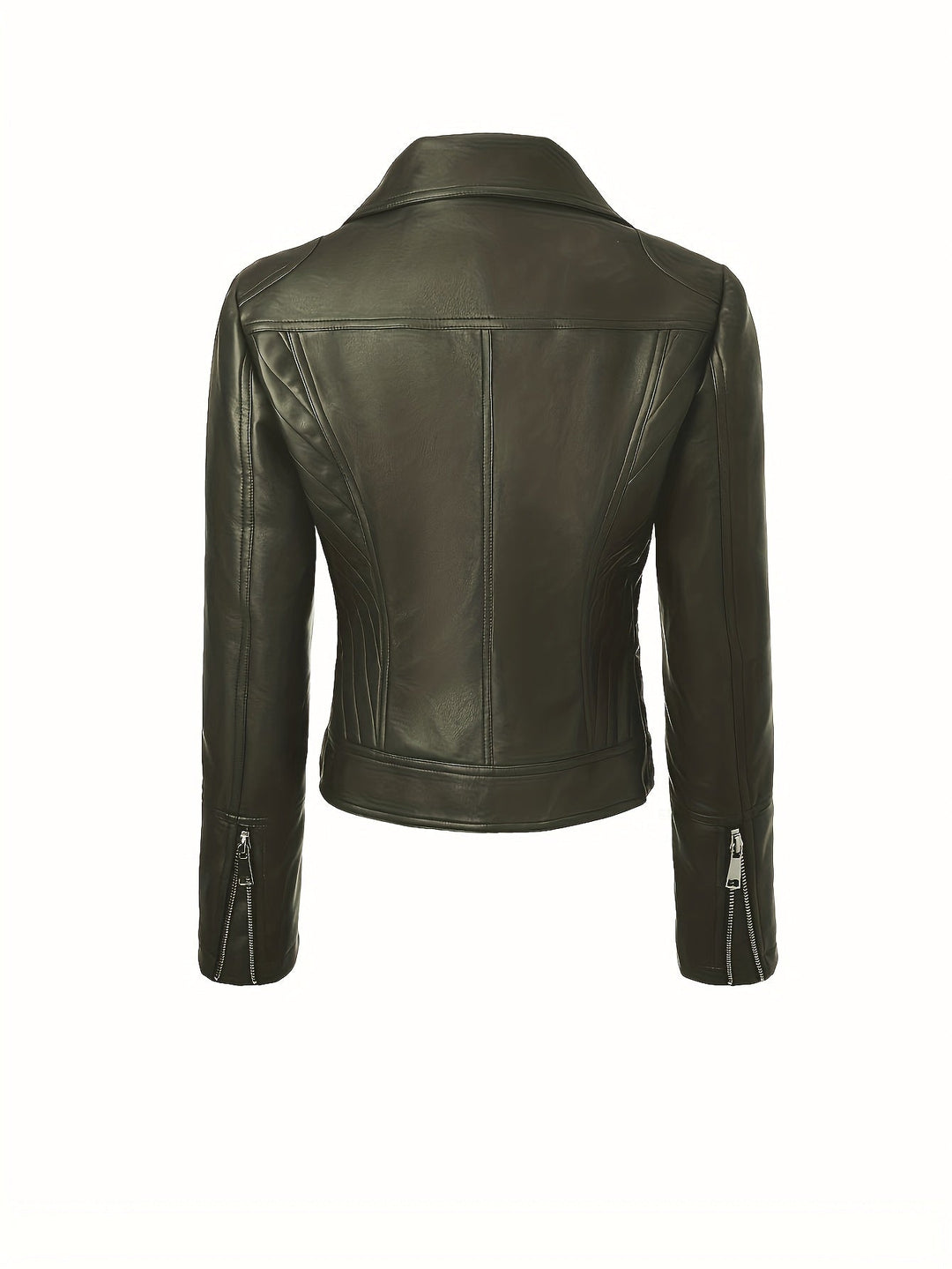 Sculpted Zip-Front Moto Jacket