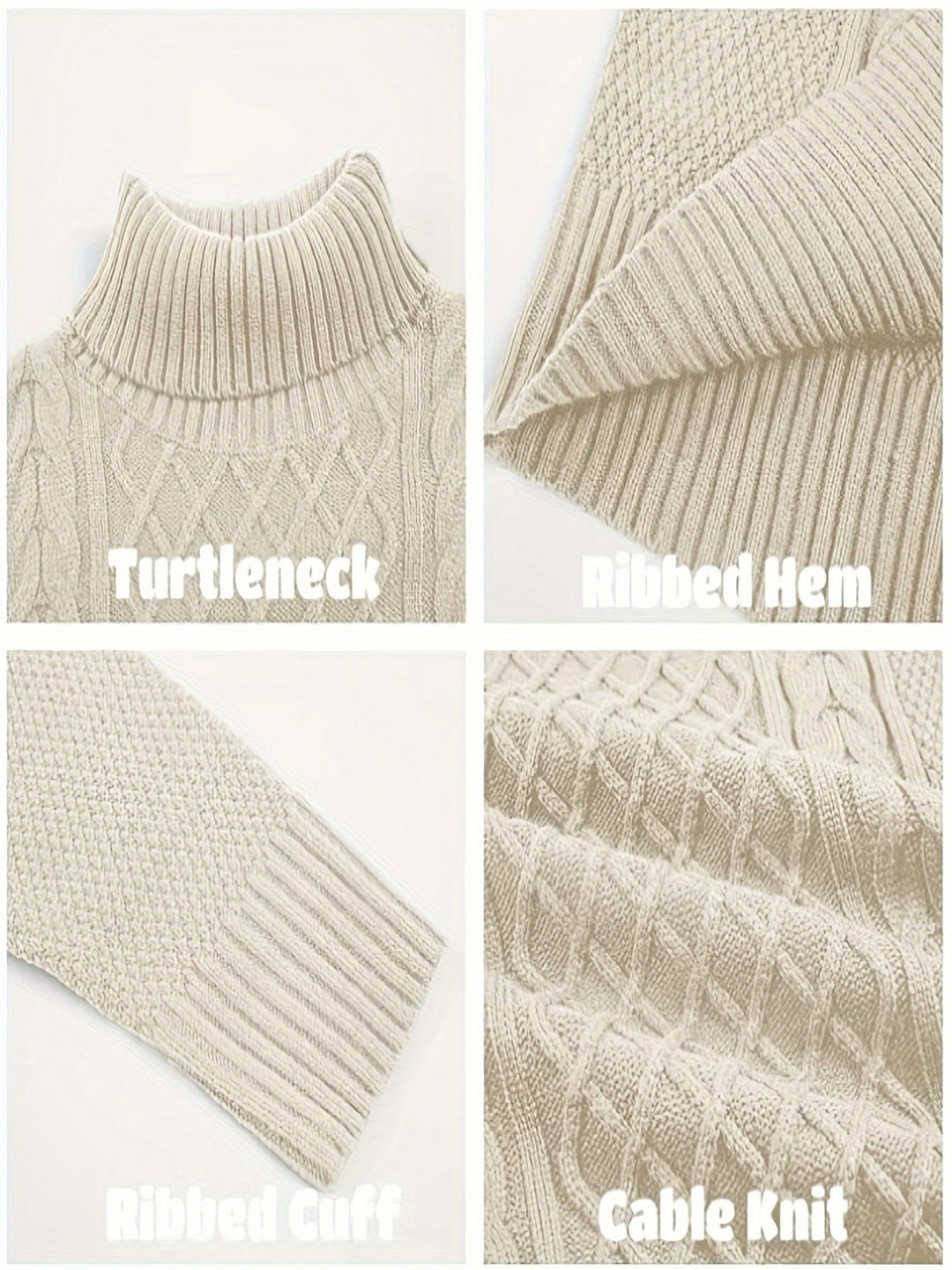 Classic Cable-Knit Turtleneck Sweater