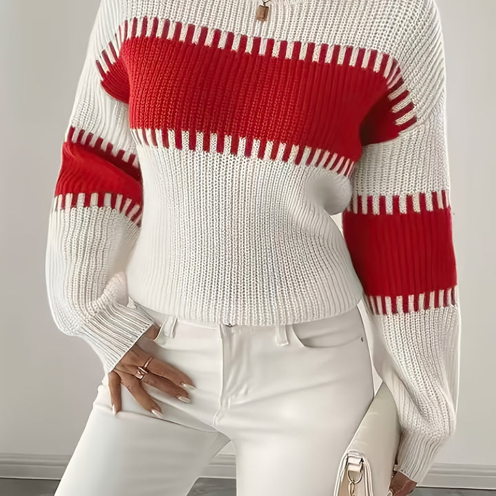 Colour-Block Striped Sweater