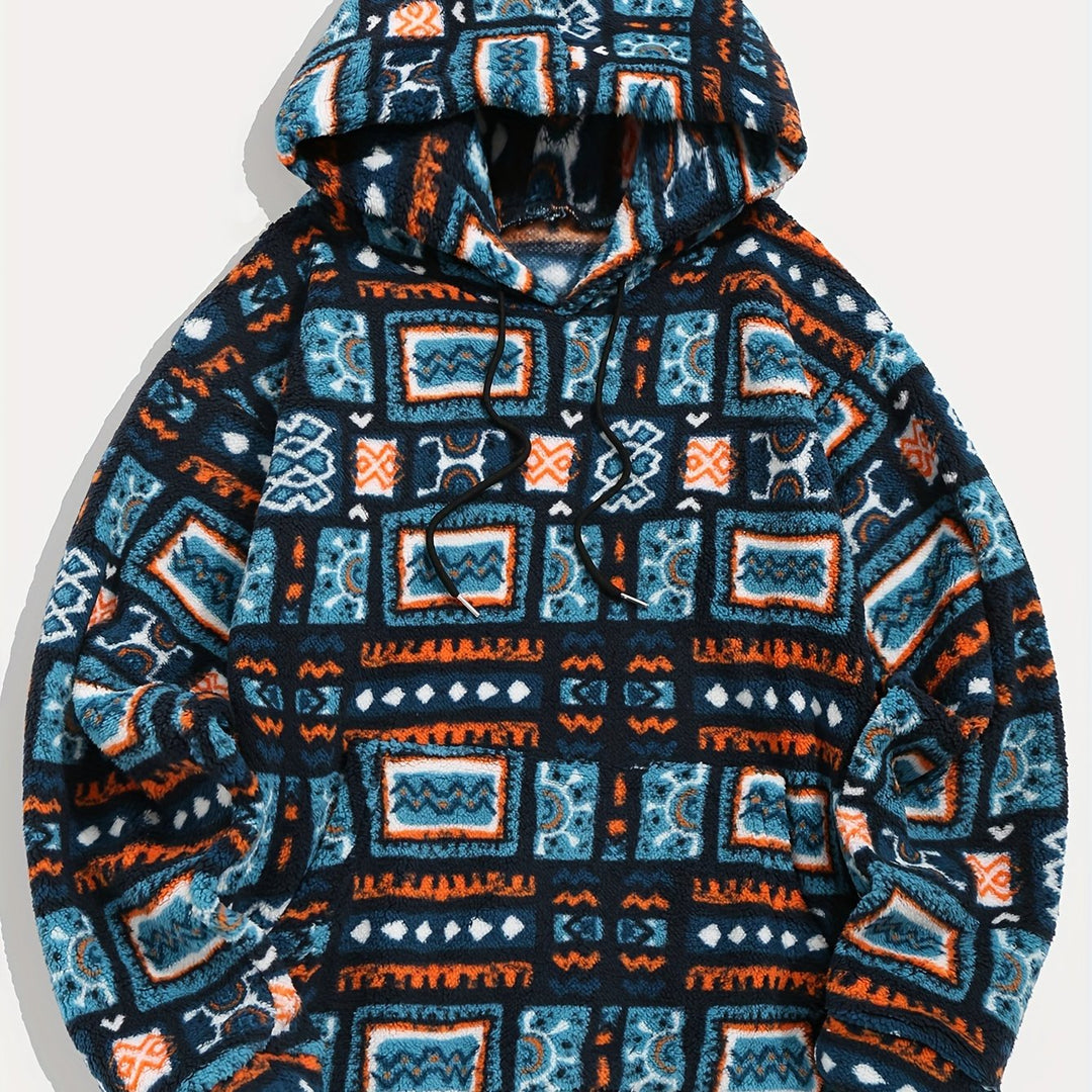 Patterned Hooded Sweatshirt