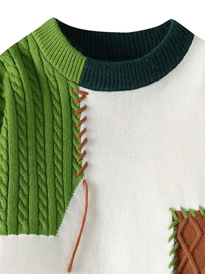 Color-Block Knit Sweater