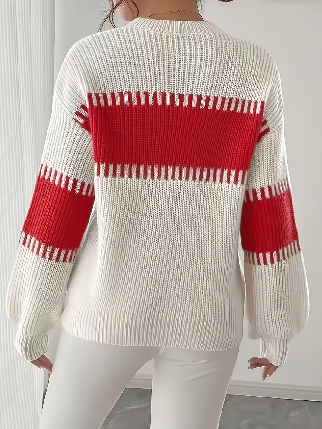 Colour-Block Striped Sweater