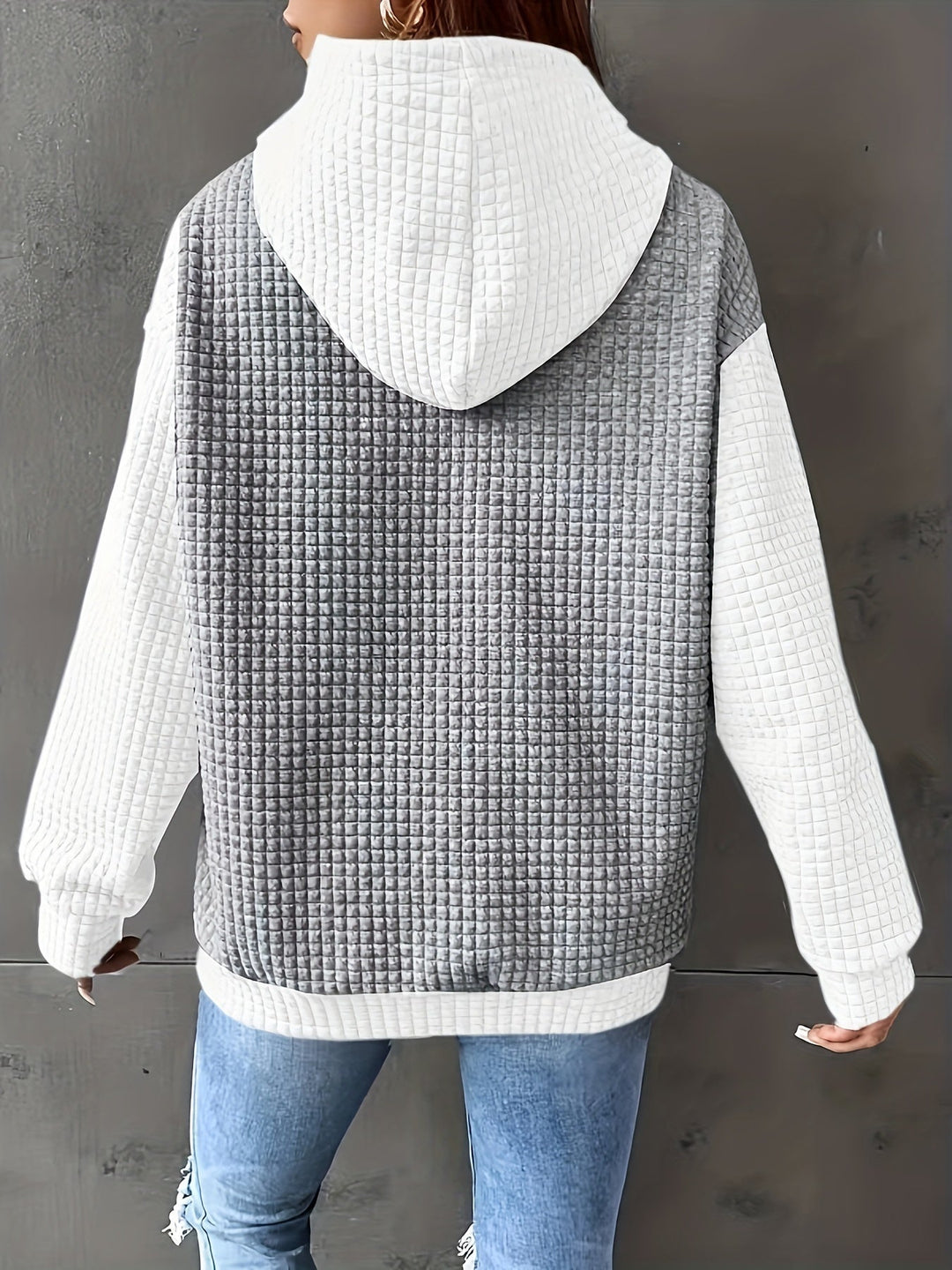Cozy Waffle-Texture Hoodie