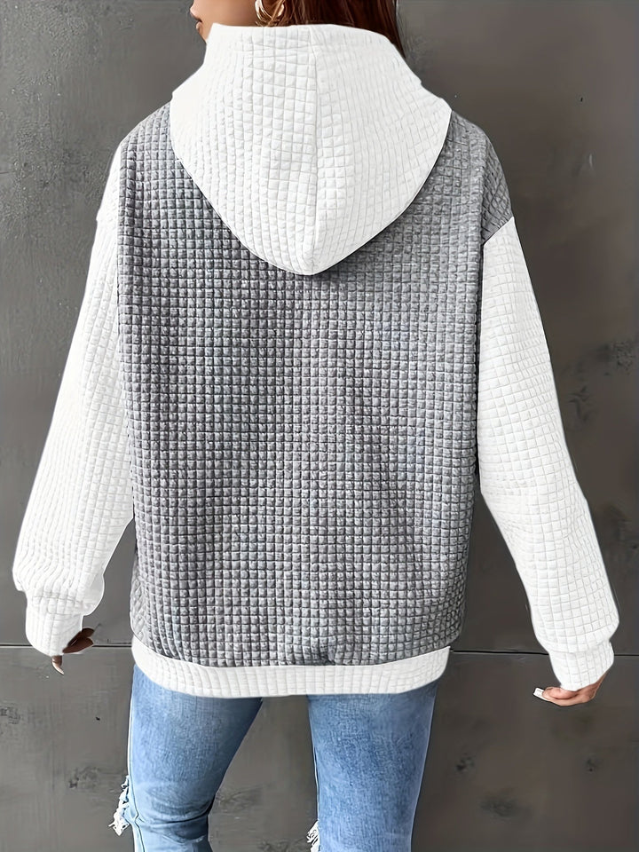 Cozy Waffle-Texture Hoodie