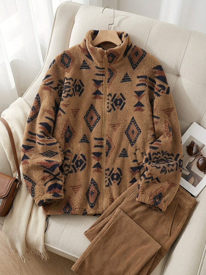 Patterned Zip-Up Jacket