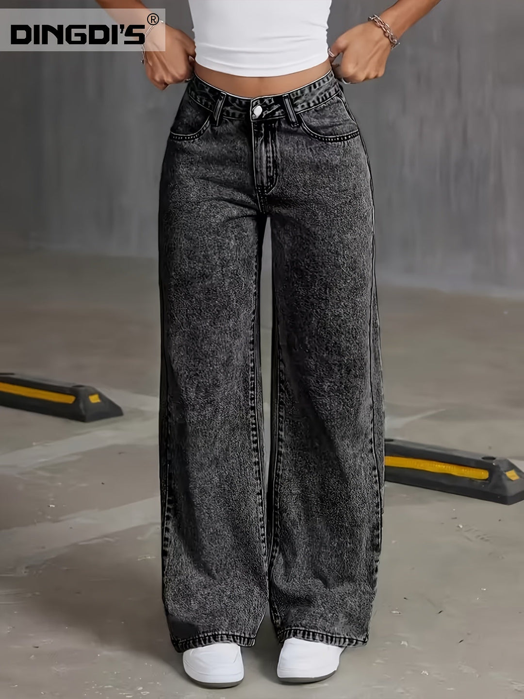 High-Waisted Wide-Leg Jeans