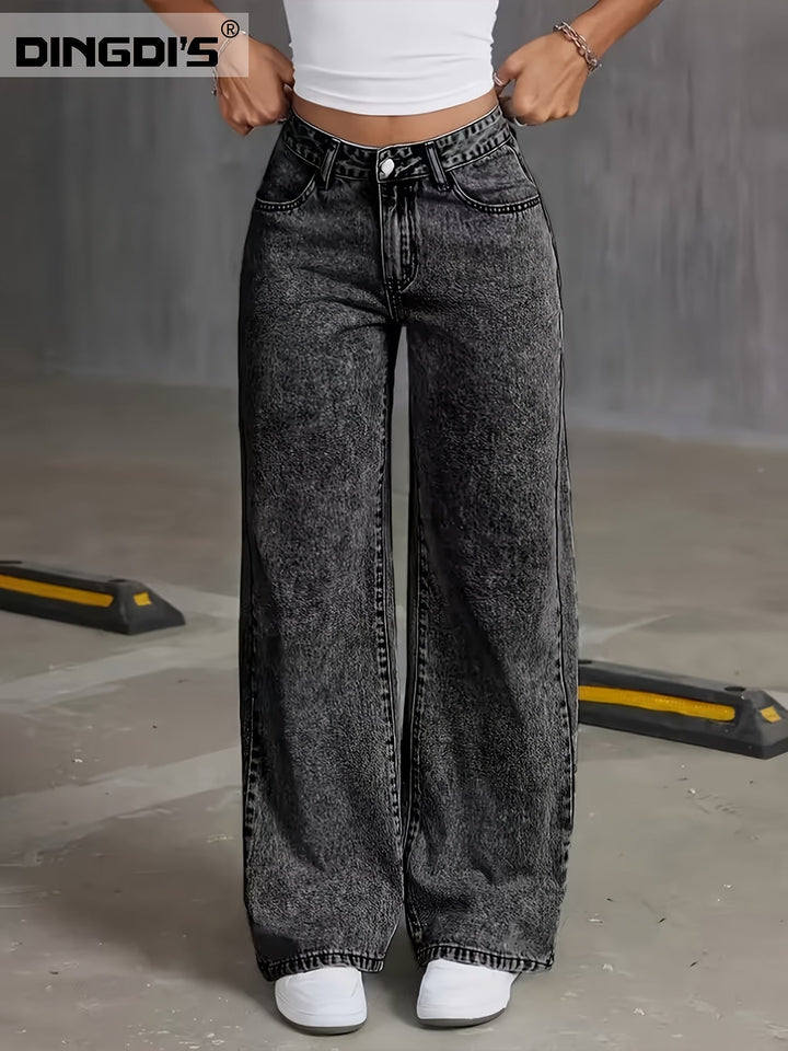 High-Waisted Wide-Leg Jeans
