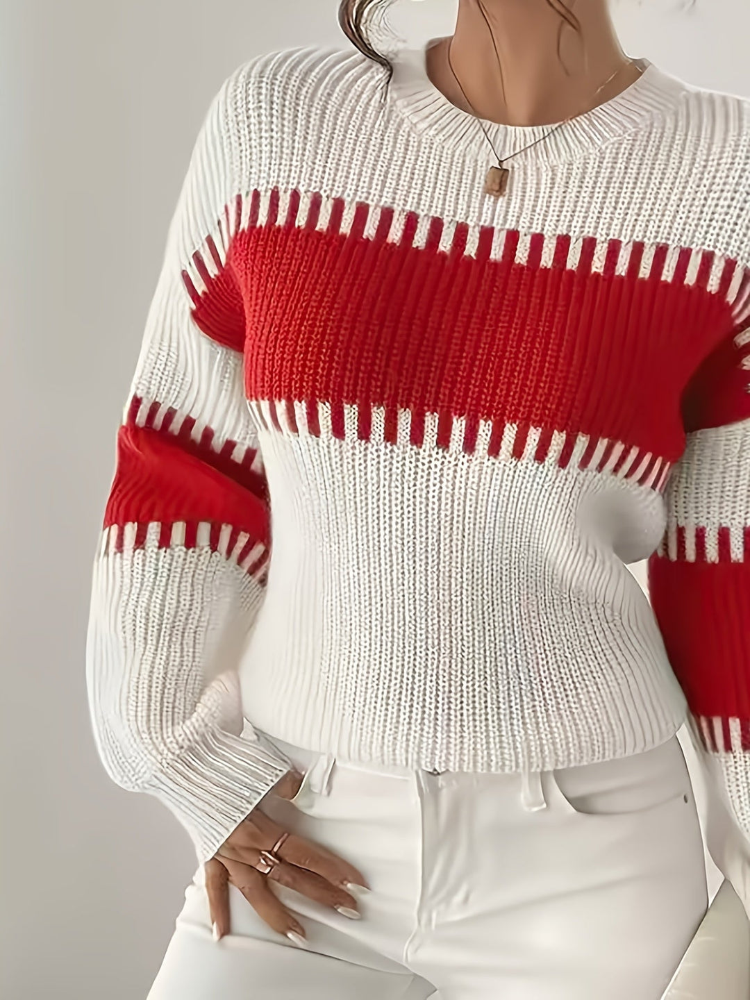 Colour-Block Striped Sweater