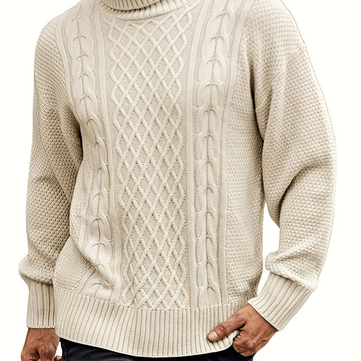 Classic Cable-Knit Turtleneck Sweater