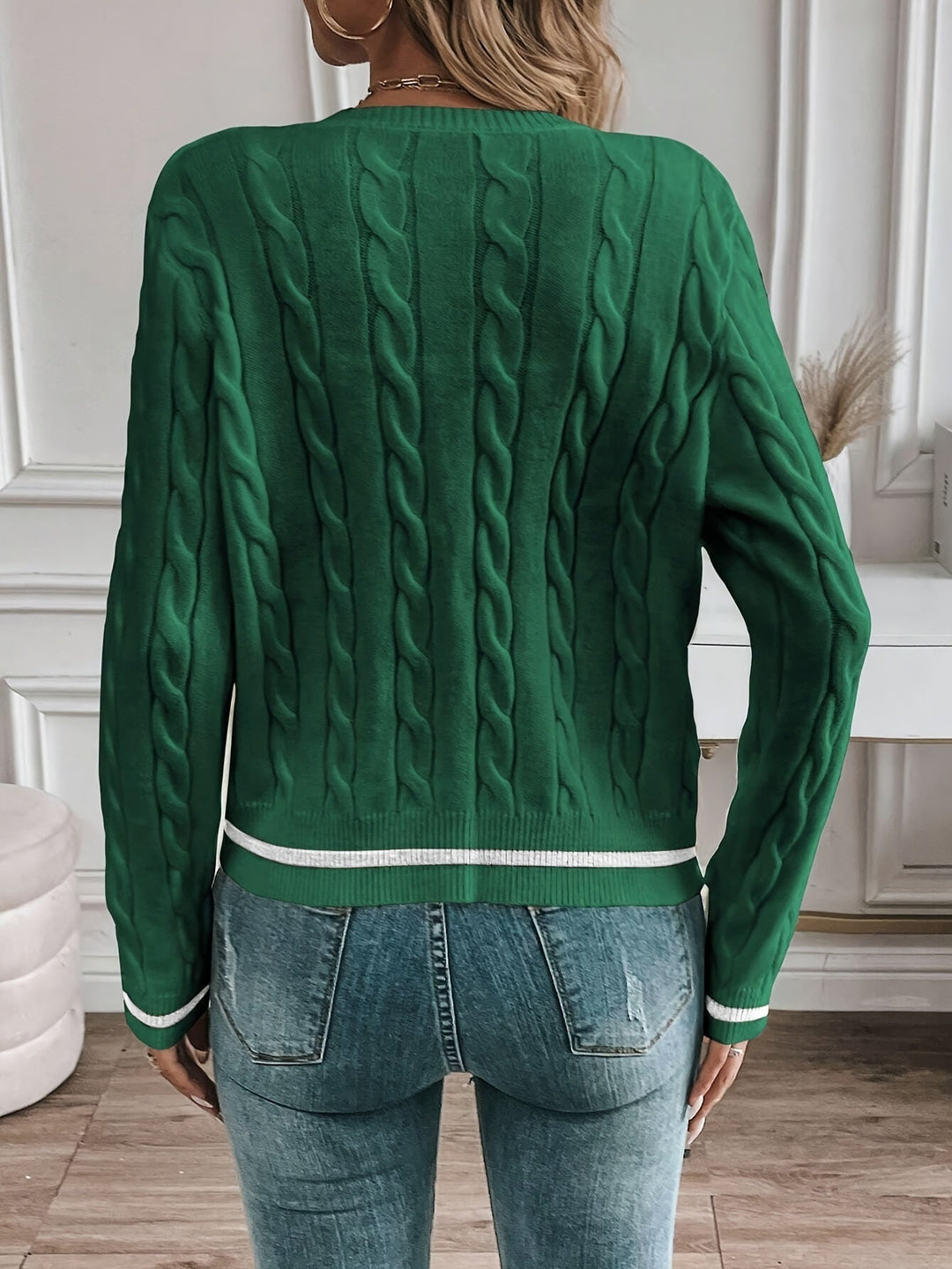 Refined Cable-Knit Cardigan