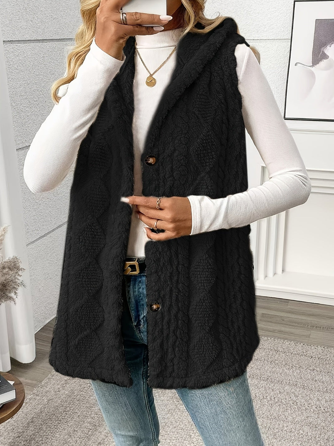 Cozy Hooded Sleeveless Vest