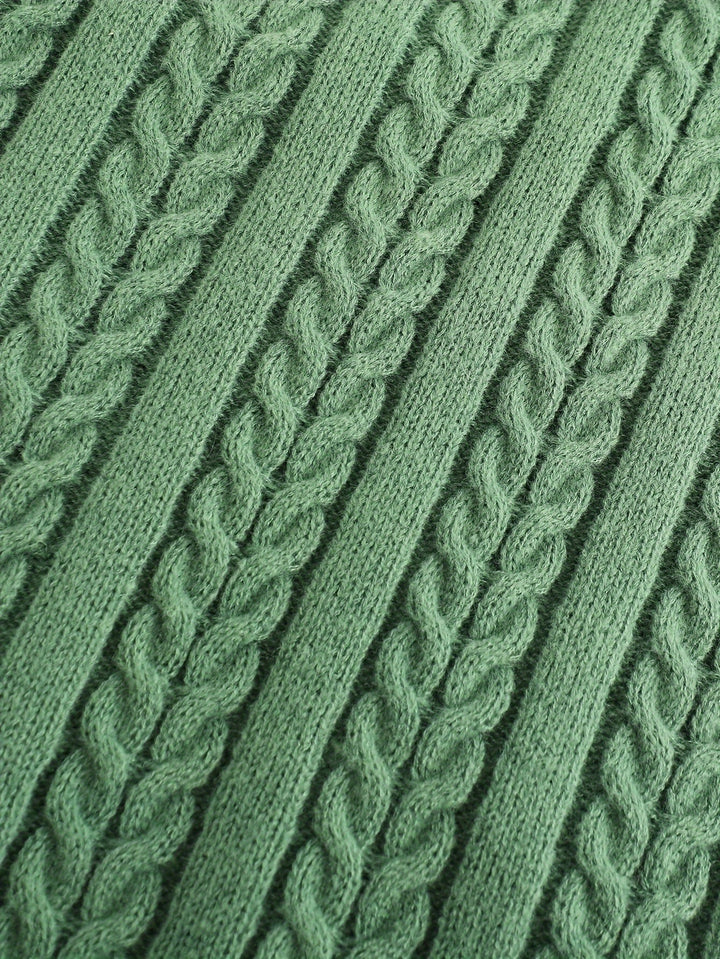 Cable-Knit V-Neck Sweater Vest