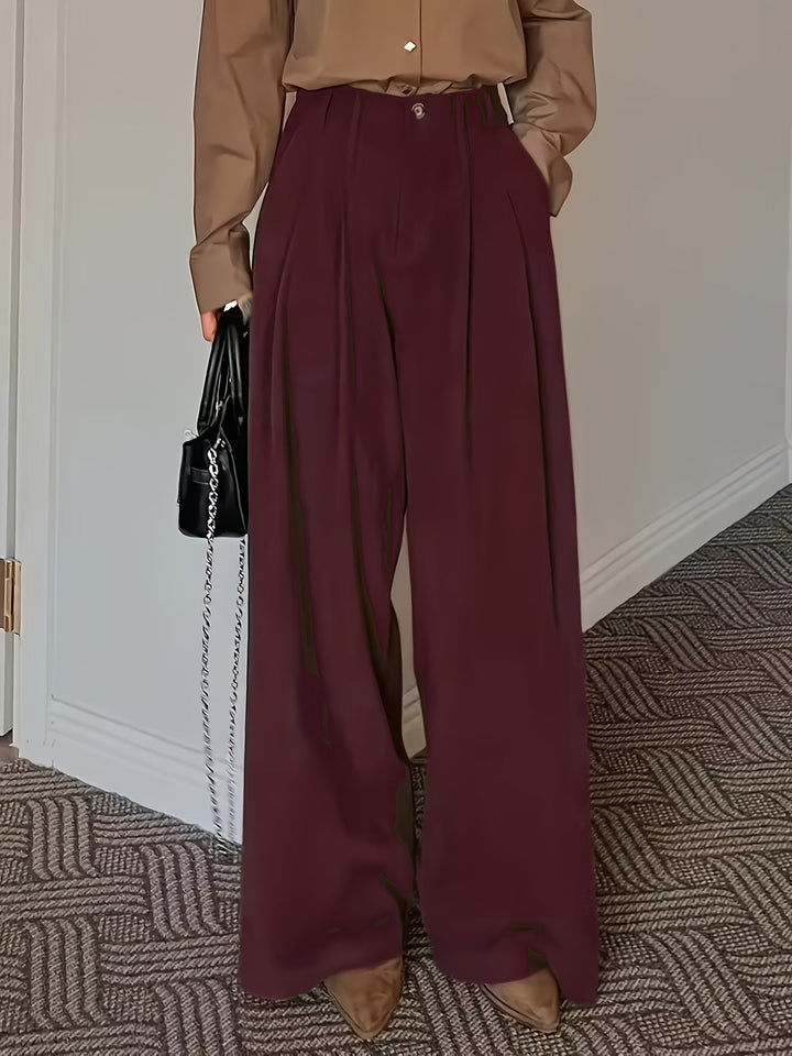 Pleated Wide-Leg Pants