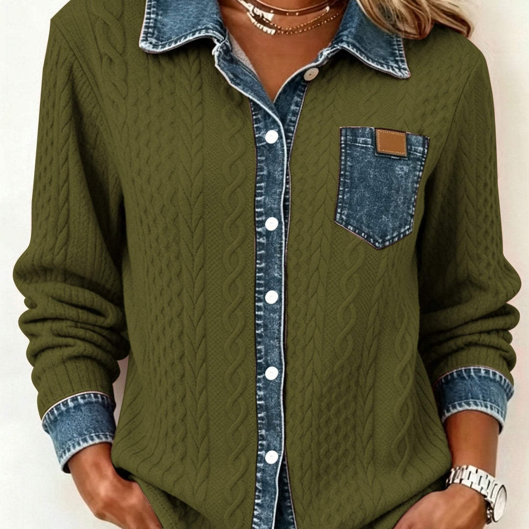 Textured Button-Up Shirt