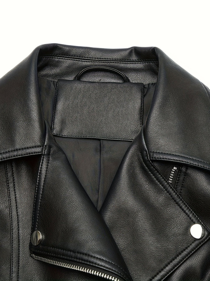 Sculpted Zip-Front Moto Jacket