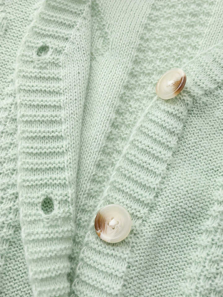 Floral Embroidered Button Cardigan