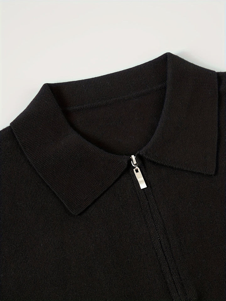 Refined Quarter-Zip Polo Sweater