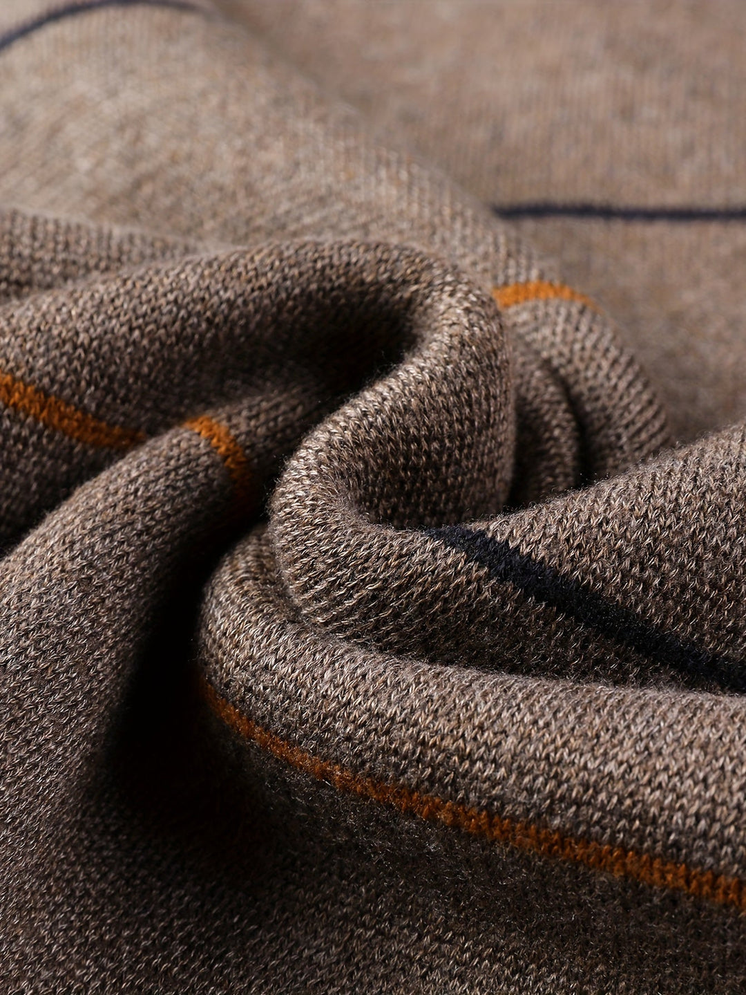 Refined Striped Zip-Neck Sweater