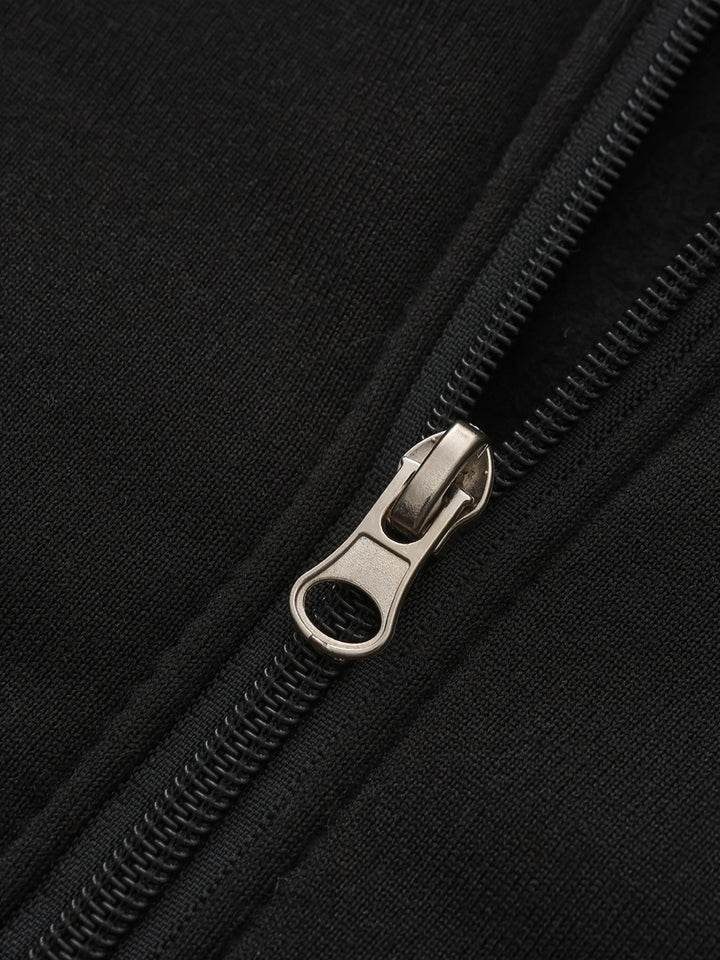 Color Block Zip-Up Hoodie